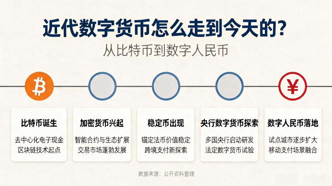 数字人民币与比特币区别_央行数字货币发展史_近代数字货币